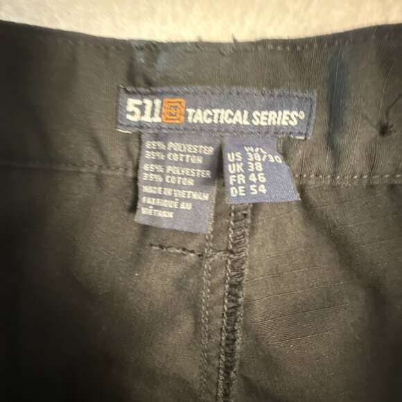 511 Tactical Mens Cargo Pants Ripstop Black Stretch Waist Workwear Size 38x30 - Picture 9 of 11